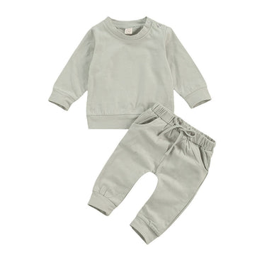 Solid Sweatshirt Baby Set Gray 9-12 M 