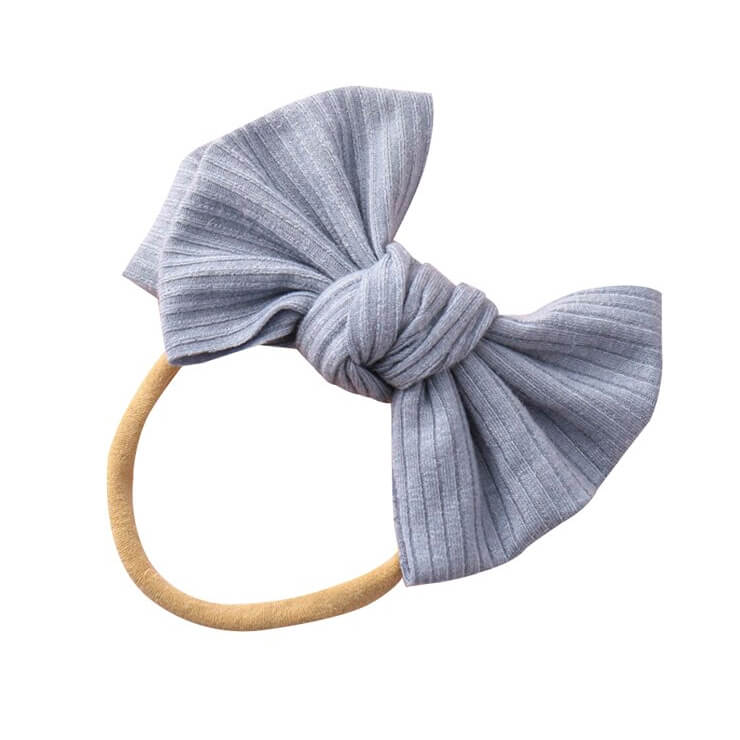 Solid Bowtie Headband Blue  