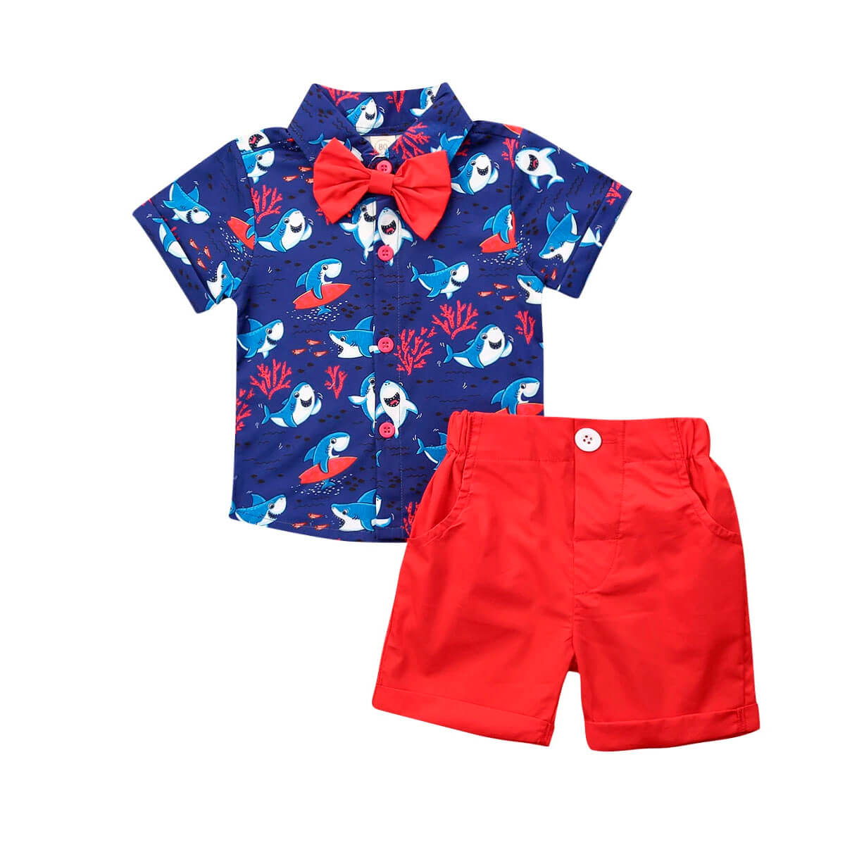 Shark Red Shorts Toddler Set