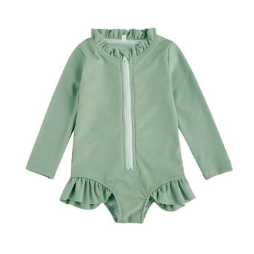 Zipper Long Sleeve Toddler Swimsuit