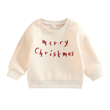 Merry Christmas Sweatshirt Beige 6-9 M 