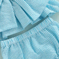 Blue Striped Big Bow Baby Set   