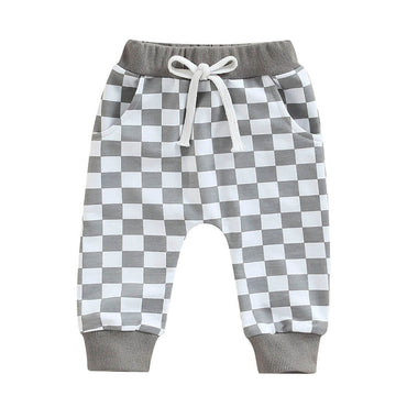 Gray Checkered Baby Pants   