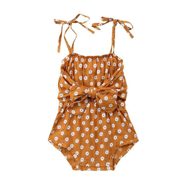 Bowknot Floral Baby Romper   