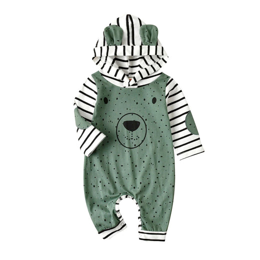 Bear Ears Hooded Baby Jumpsuit   