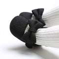 Black Solid Bow Baby Shoes   