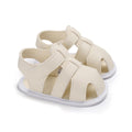 Solid Leather Baby Sandals Beige 5 