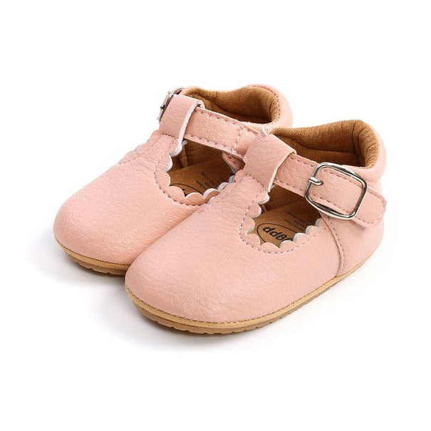 Solid Buckle Baby Shoes Pink 1 