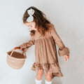 Ribbed Solid Toddler Dress   