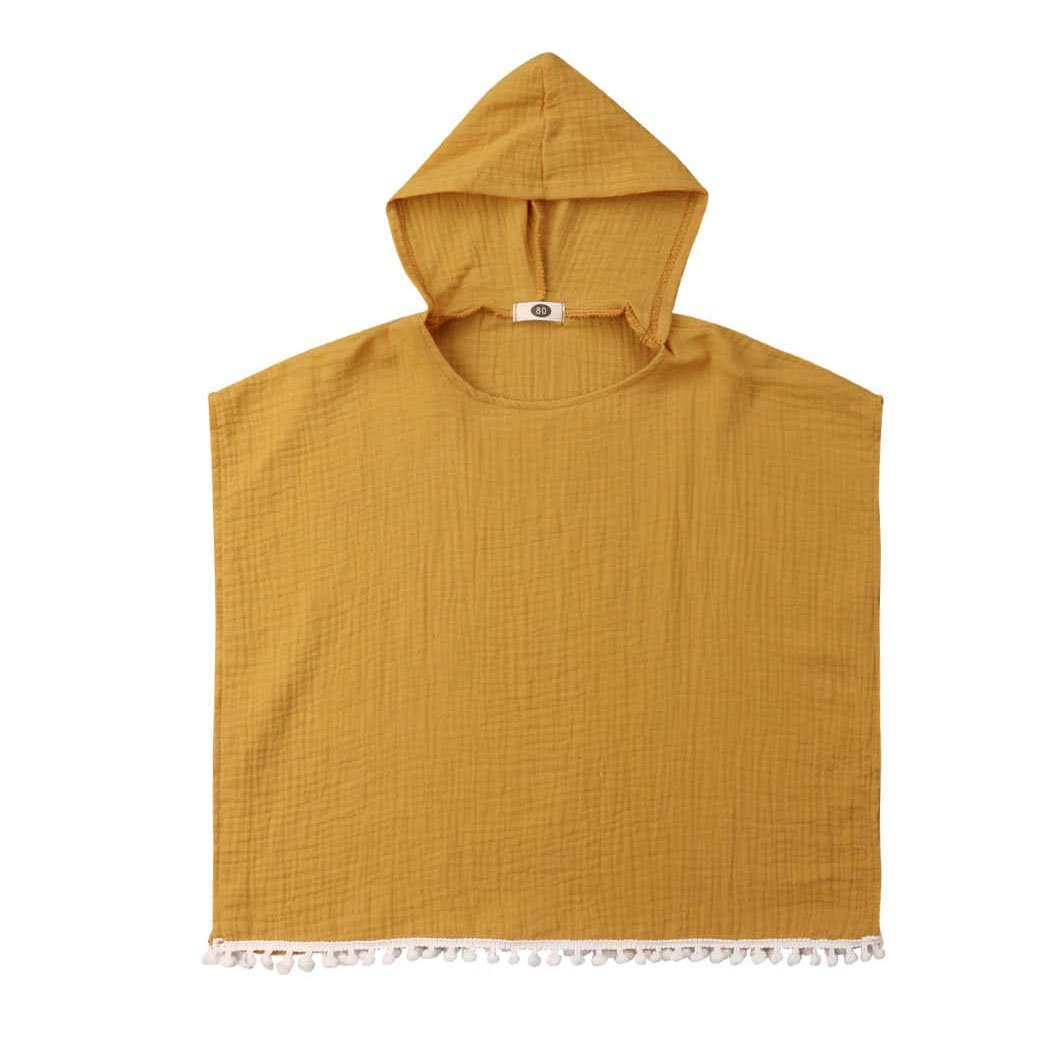 Solid Hooded Toddler Cover-Up Mustard Orange 4T 