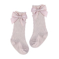 Solid Bowknot Socks Beige 0-12 M 