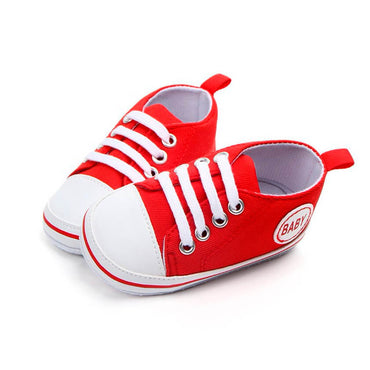 Lace Up Baby Sneakers Red 1 