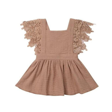 Brown Lace Party Baby Dress