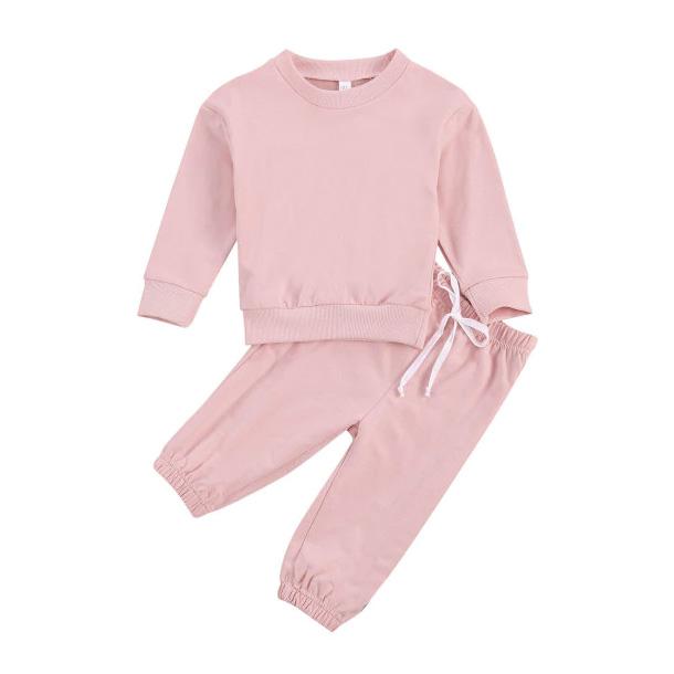 Toddler Girl Pink Solid 2-Piece Outfit Set – The Trendy Toddlers
