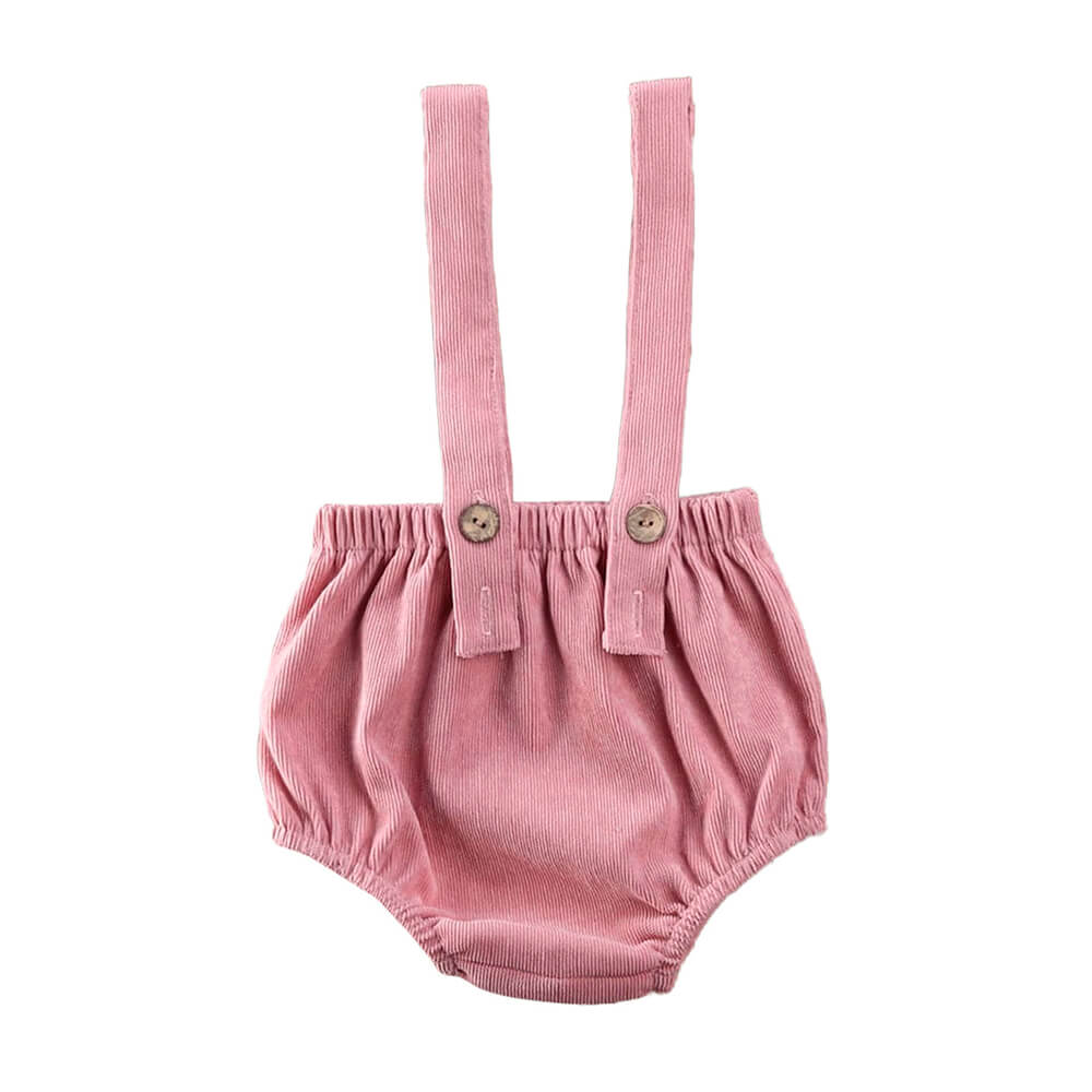 Corduroy Suspender Baby Shorts Pink 3-6 M 