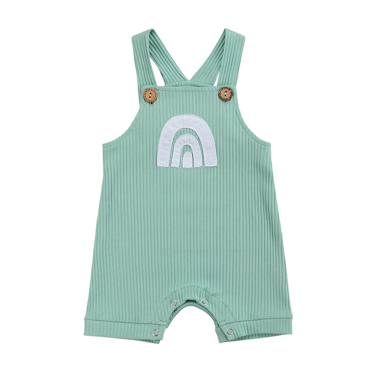 Rainbow Ribbed Baby Jumpsuit Green 0-3 M 