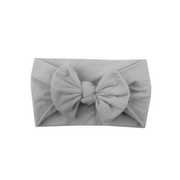 Solid Bow Headband Gray  