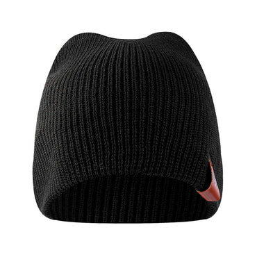 Knitted Solid Beanie Black  