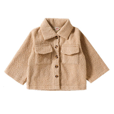 Double Sided Plaid Toddler Jacket Beige 9-12 M 