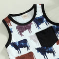 Sleeveless Cows Baby Jumpsuit   