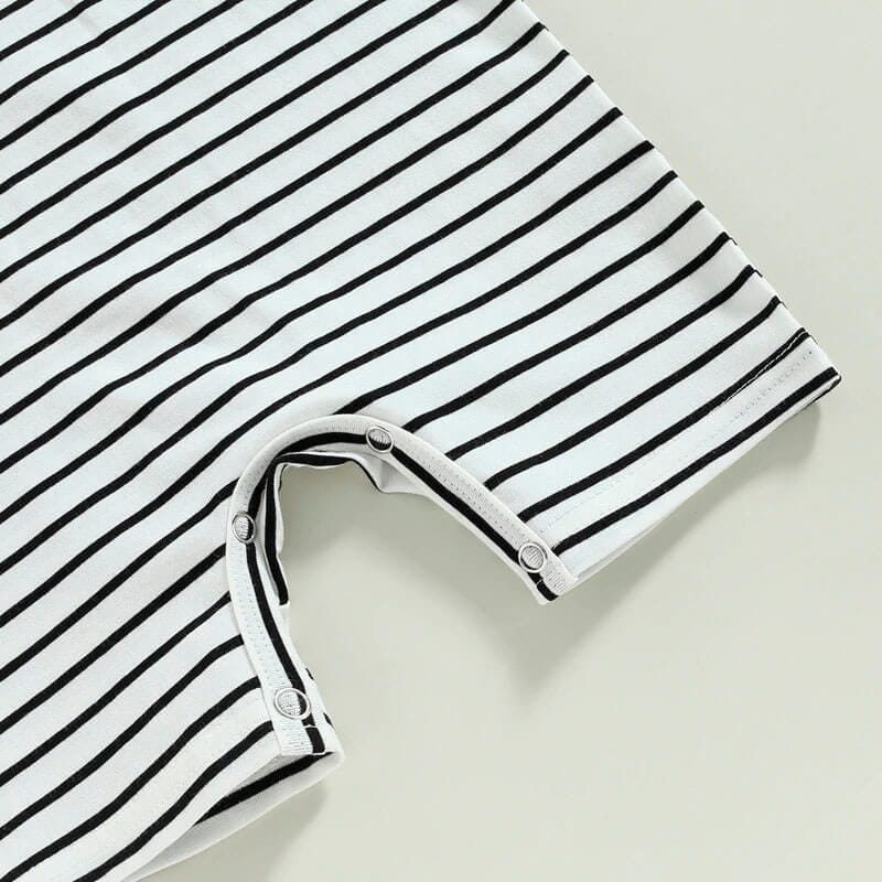 Short Sleeve Striped Baby Romper