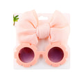 Sunglasses Bow Headband Set Light Pink  