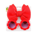 Sunglasses Bow Headband Set Red  