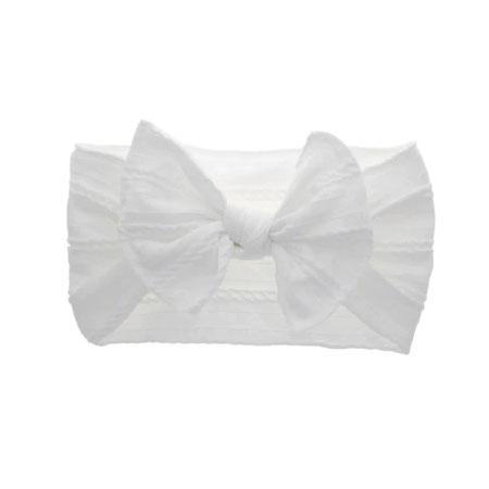 Bow Solid Headband White  