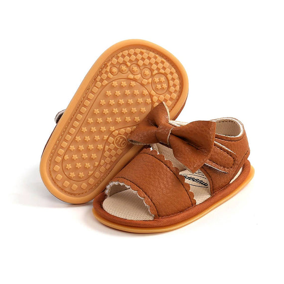 Solid Bow Baby Sandals   