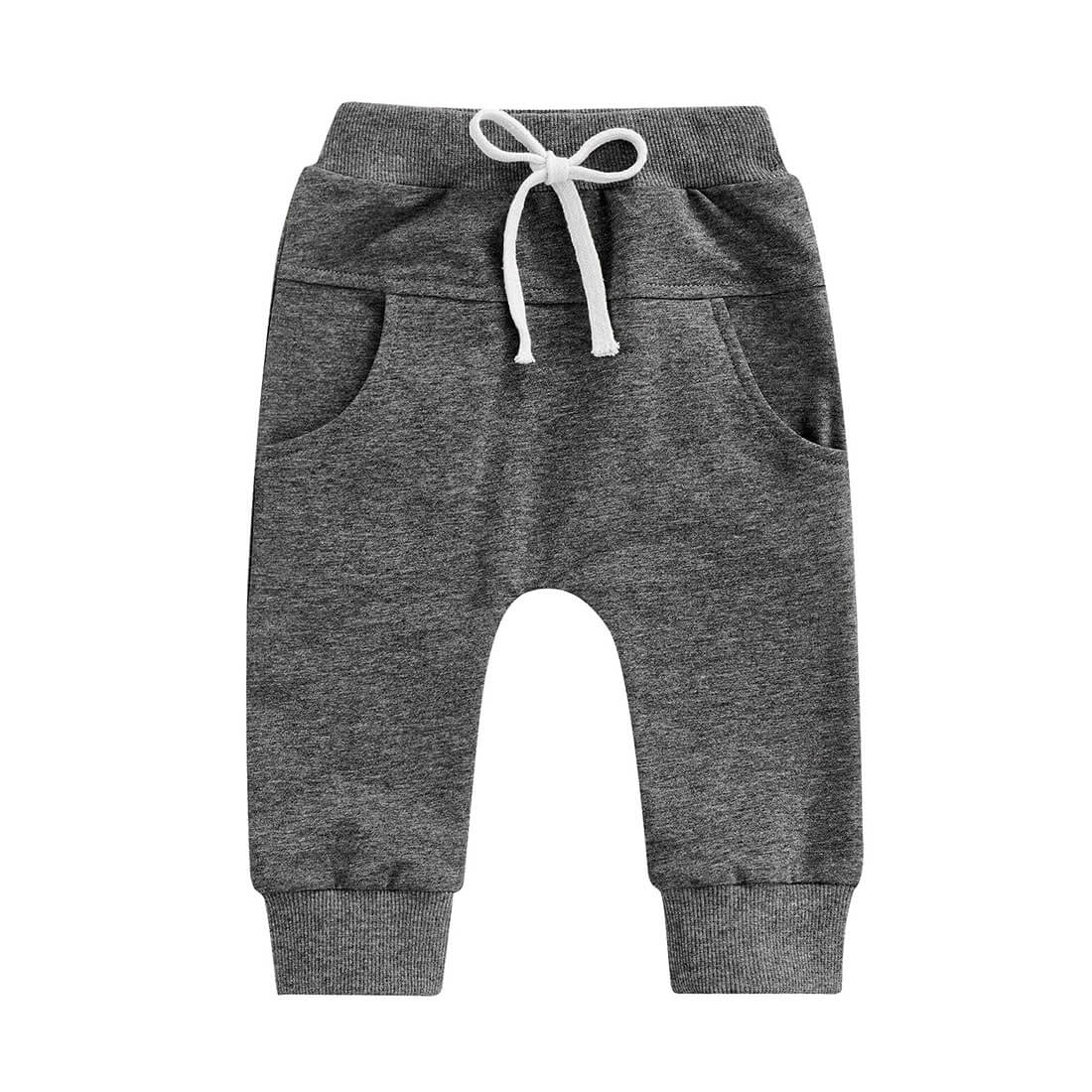 Gray Solid Baby Pants   