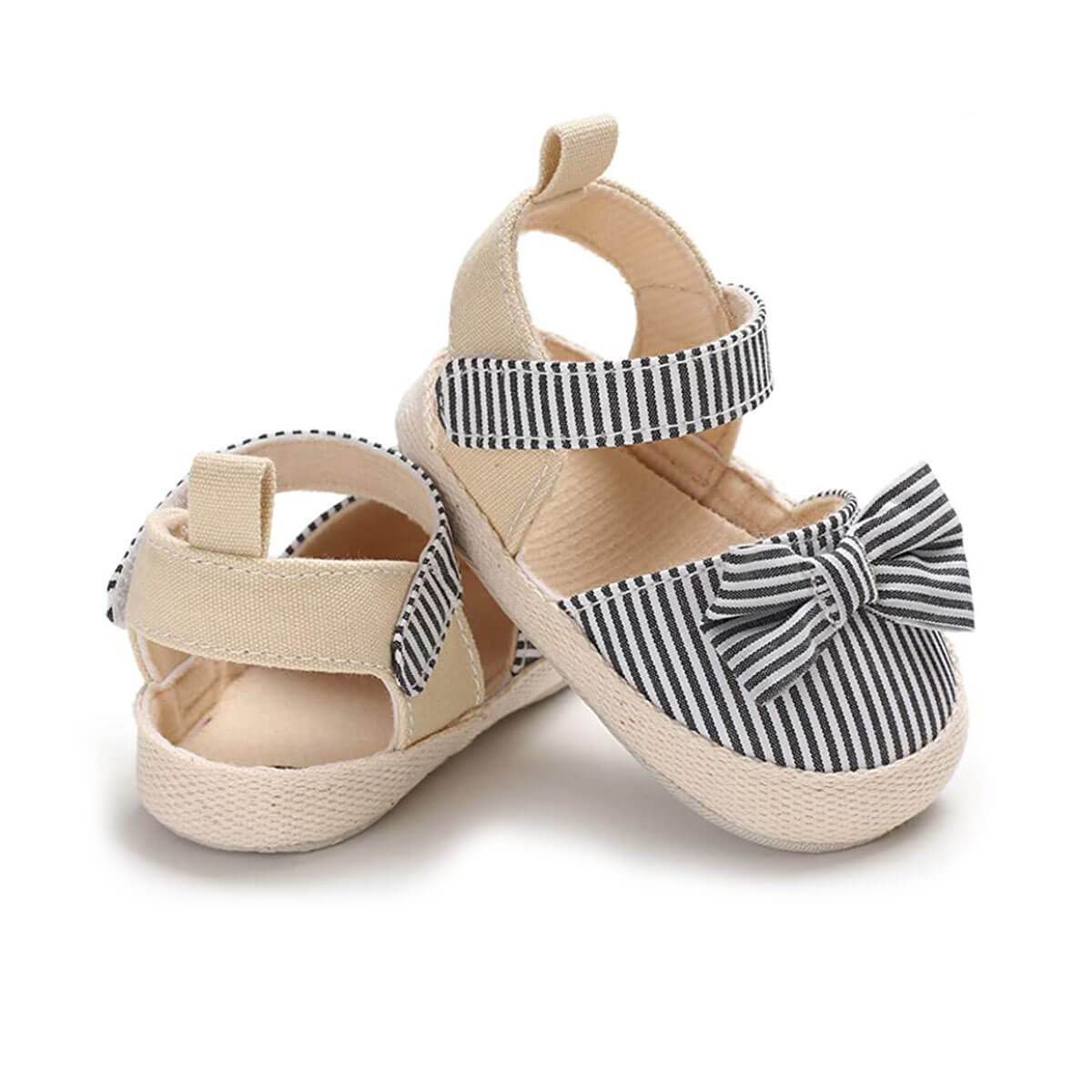Striped Bowknot Baby Sandals   
