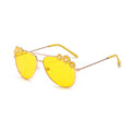 Floral Tinted Sunglasses Yellow  