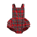 Plaid Ruffled Baby Romper   