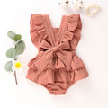 Solid Ruffled Baby Romper