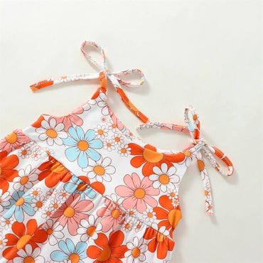 Floral Straps Baby Romper   