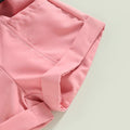 Ribbed Bows Pink Shorts Toddler Set
