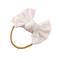 Solid Bowtie Headband White  