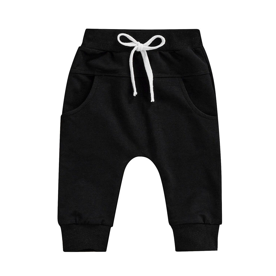 Black Solid Baby Pants   