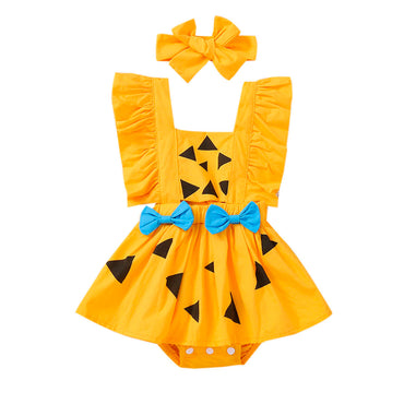 Halloween Blue Bows Baby Romper Costume   