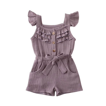 Fly Sleeve Solid Toddler Romper