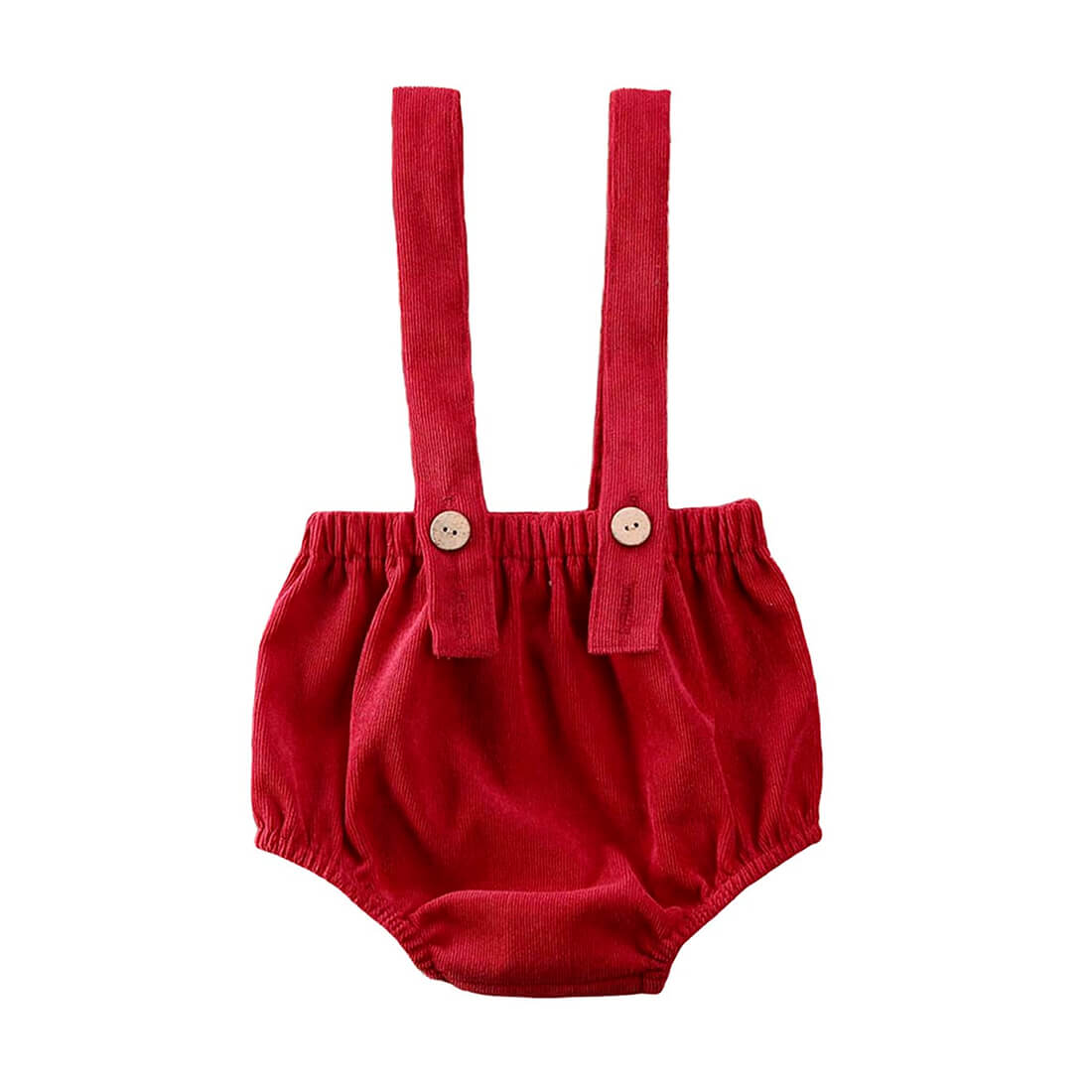 Corduroy Suspender Baby Shorts Red 3-6 M 