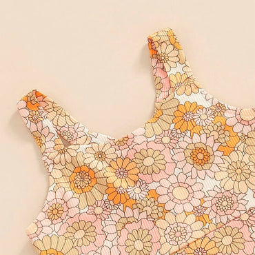 Floral Flared Toddler Jumpsuit   