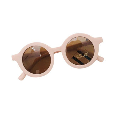 Solid Vintage Sunglasses Beige Pink  