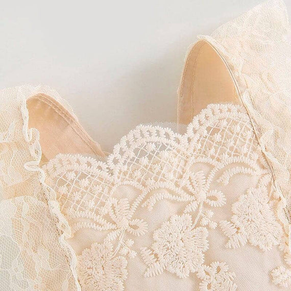 Sleeveless Vintage Lace Toddler Dress   