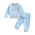 Solid Cute Toddler Set Blue 9-12 M 