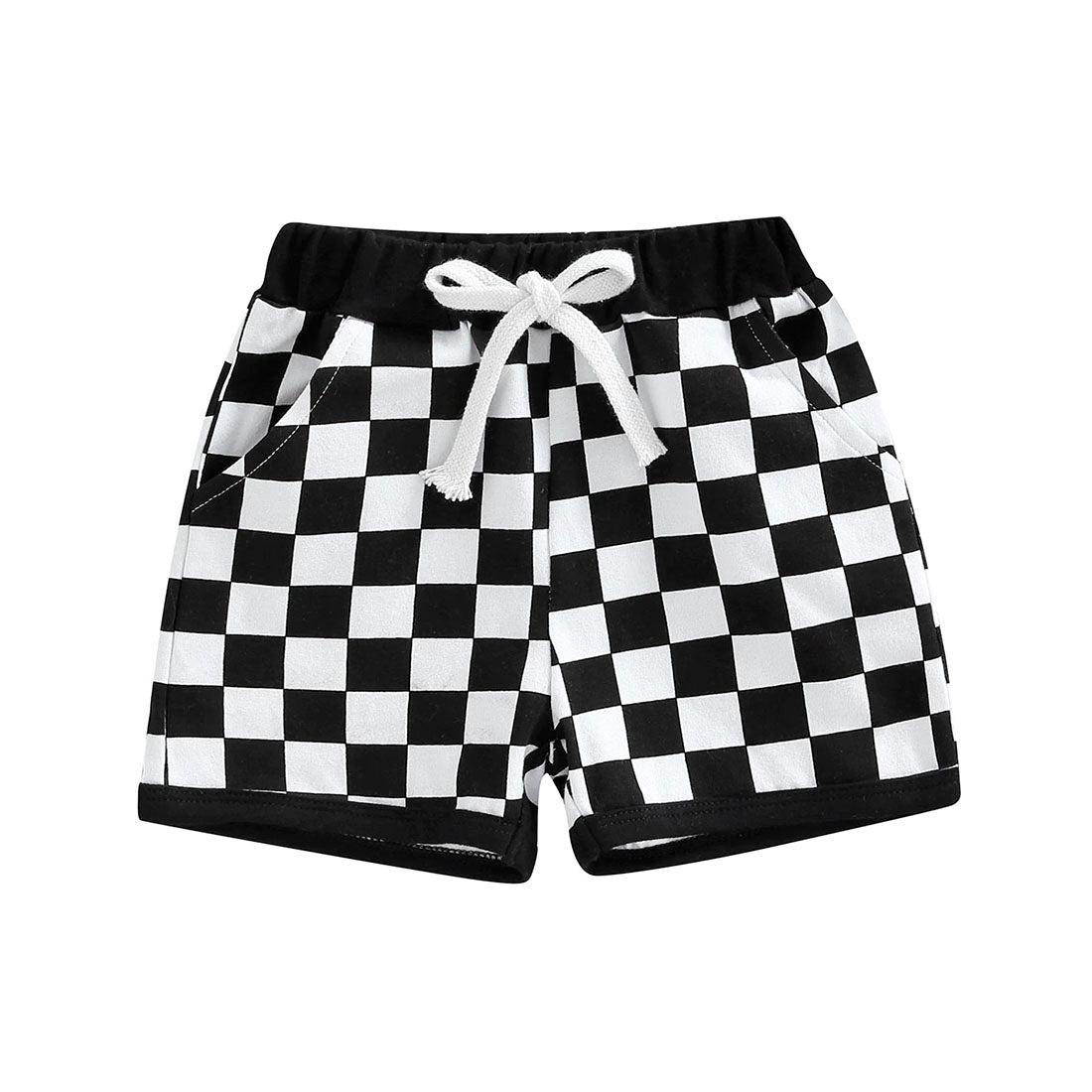 Checkered Baby Shorts Black 3-6 M 