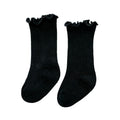 Solid Ruffled Socks Black 0-12 M 