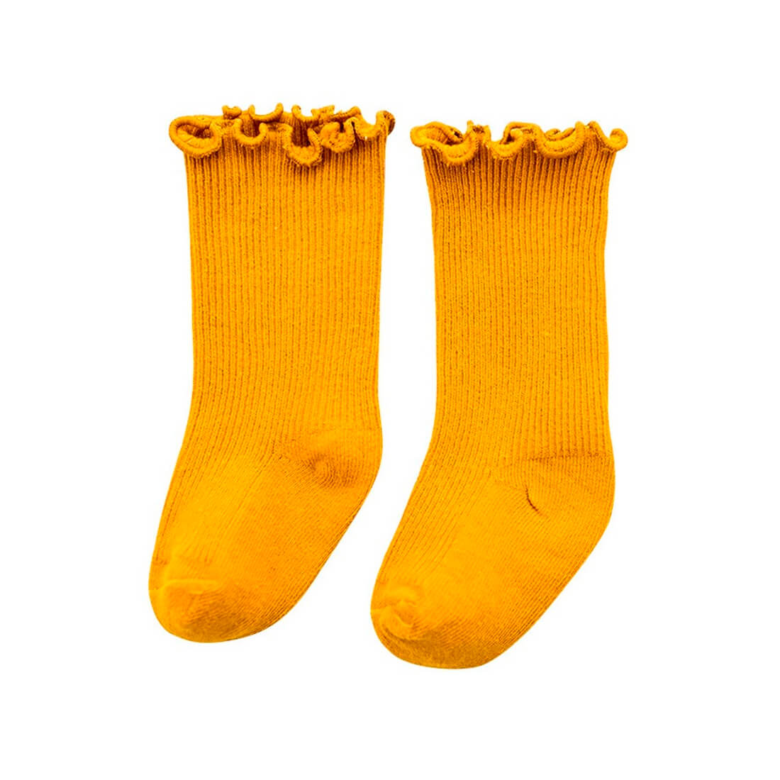 Solid Ruffled Socks Yellow 0-12 M 