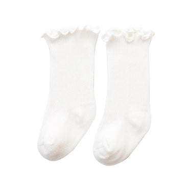 Solid Ruffled Socks White 0-12 M 