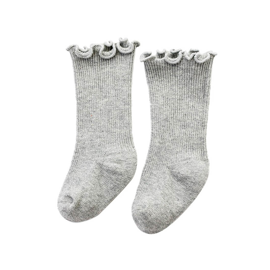 Solid Ruffled Socks Gray 0-12 M 